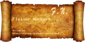Fleiser Norbert névjegykártya